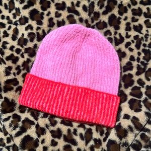 Pink and red Pacsun beanie